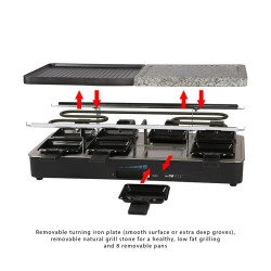 Raclette grill 2in1 8 people Clatronic RG 3518 Black