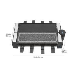 Raclette gril avec pierre chaude 8 personnes Clatronic RG 3678 Noir