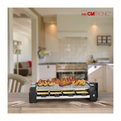 Raclette gril avec pierre chaude 8 personnes Clatronic RG 3678 Noir