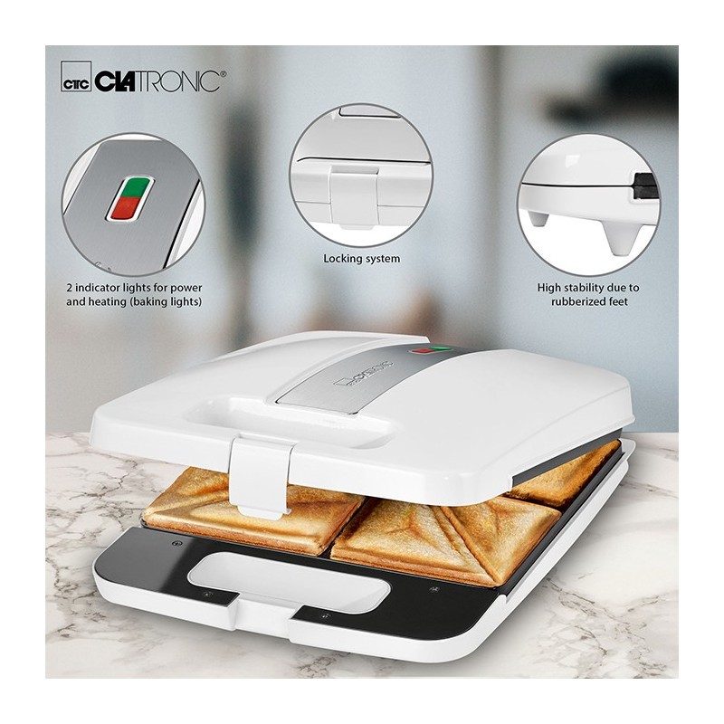 Grille-pain sandwich croque-monsieur 4 plaques antiadhésives, bomann