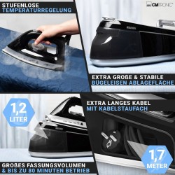 Steam generator with ceramic soleplate 3.5bar Clatronic DBS3749-Black