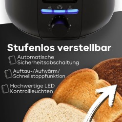 Toaster 2 slots 1400W Black Clatronic TA3802-Noir