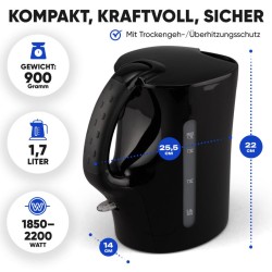 Kettle 1,7L 2200W Black Clatronic WK3819-Black