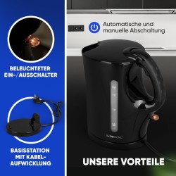 Kettle 1,7L 2200W Black Clatronic WK3819-Black