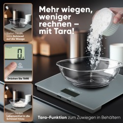 Balance de cuisine en verre Gris Clatronic KW3820-Gris
