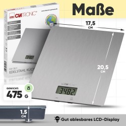 Clatronic KW3821-Inox stainless steel kitchen scale