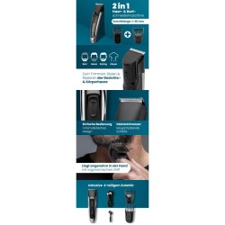 Tondeuse à barbe et cheveux sans fil Noir Clatronic HSM/R3827-Noir