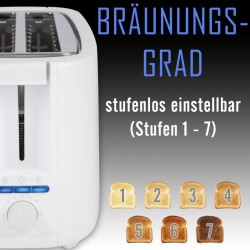 Toaster 2 slots 1400W White Clatronic TA3802-White