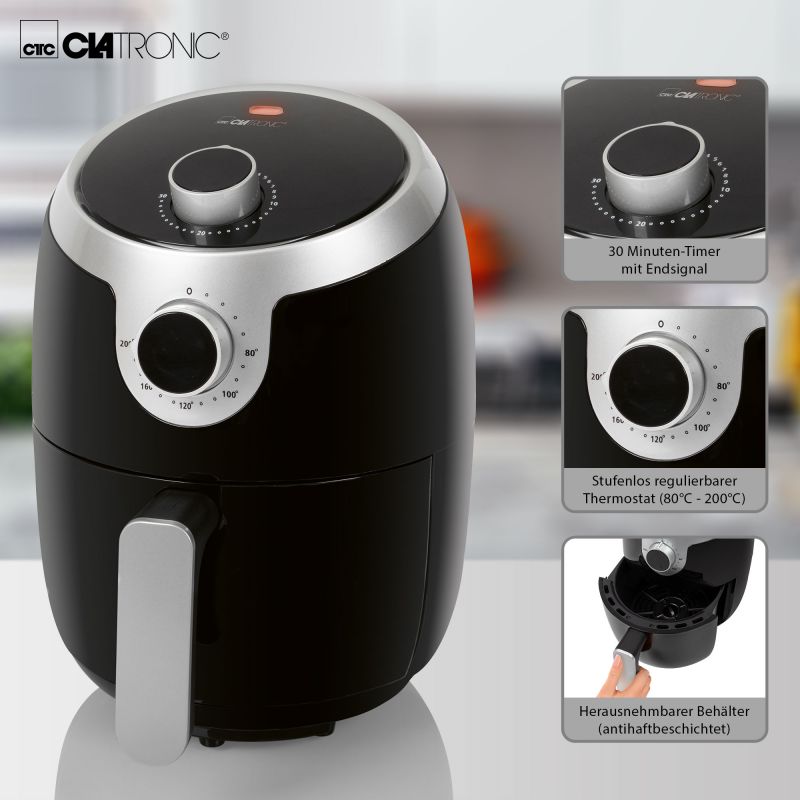 Friteuse sans huile à air chaud 1,8L Clatronic FR3769 H Noir