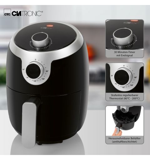 Friteuse sans huile à air chaud 1,8L Clatronic FR3769 H Noir