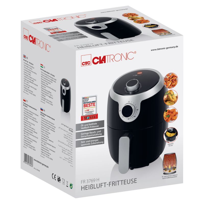 Friteuse sans huile à air chaud 1,8L Clatronic FR3769 H Noir