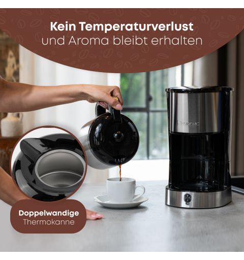 Thermo coffee machine 1,2L Clatronic KA3805-Inox/Black
