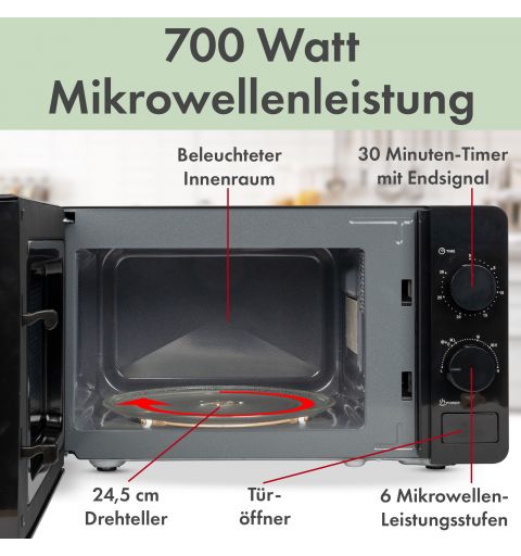 Four micro-onde 20L Noir Clatronic MW 791 Noir