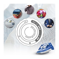 Fer à repasser semelle céramique avec ou sans fil 2400W Clatronic DB 3706 Bleu